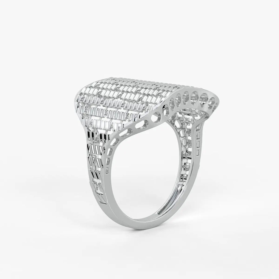 Aurevra Lattice Crest Statement Ring