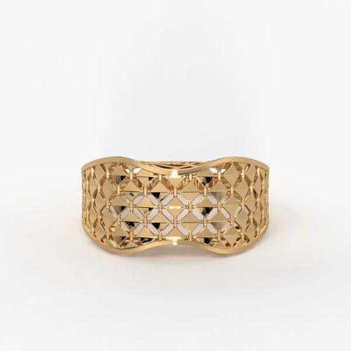 Zyvora Lattice Crest Band Ring