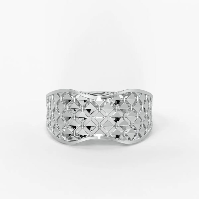 Zyvora Lattice Crest Band Ring