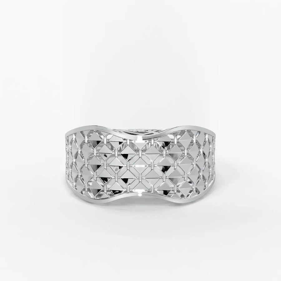 Zyvora Lattice Crest Band Ring