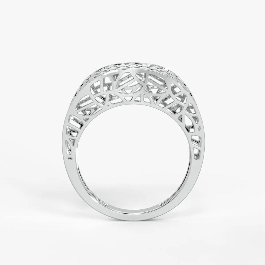 Zyvora Lattice Crest Band Ring