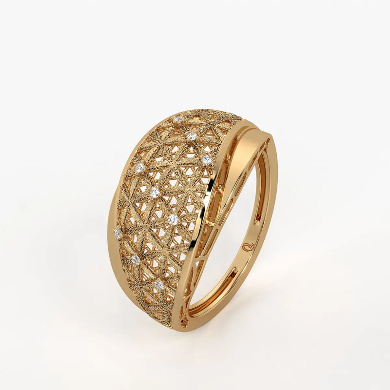 Celestara Bloom Lattice Ring
