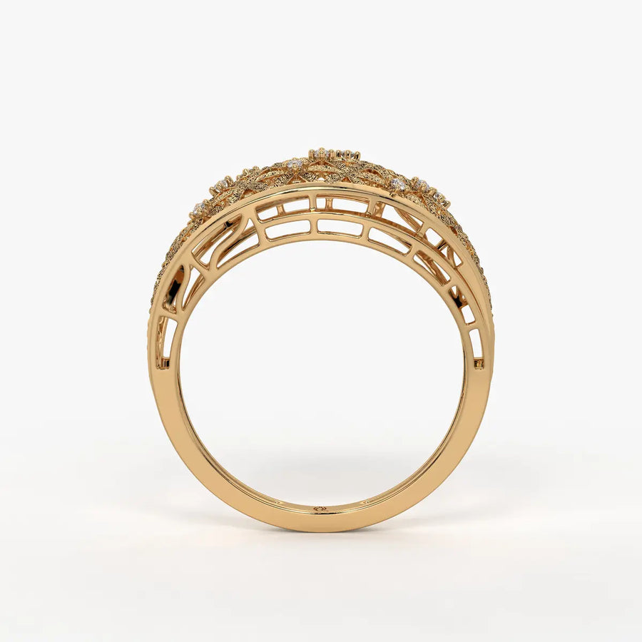 Celestara Bloom Lattice Ring