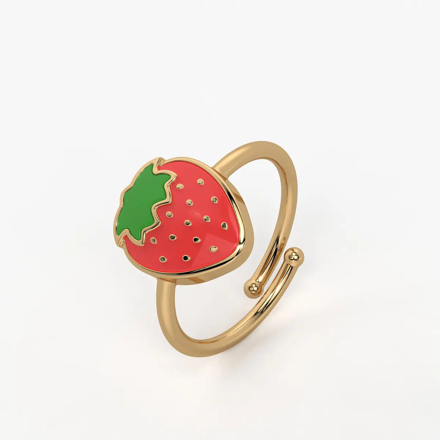 Berry Bliss Strawberry Charm Ring