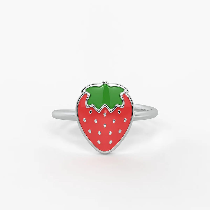 Berry Bliss Strawberry Charm Ring