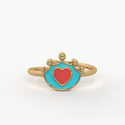 Royal Heart Princess Crown Ring