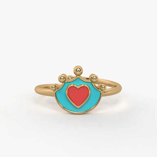 Royal Heart Princess Crown Ring