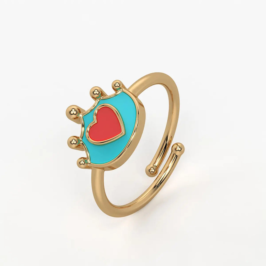 Royal Heart Princess Crown Ring