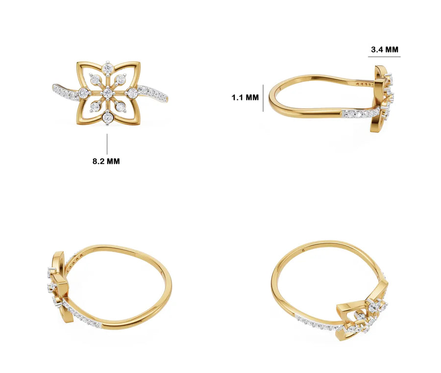 Vespera Zenith Crest Diamond Ring