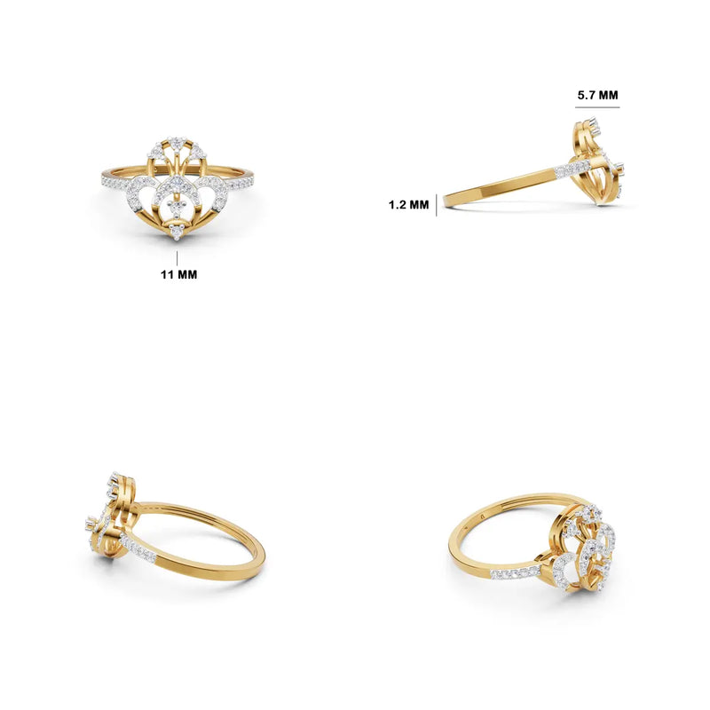 Aveline Sculpted Arc Diamond Ring