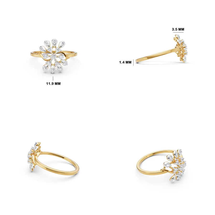Elowen Petal Cascade Diamond Ring