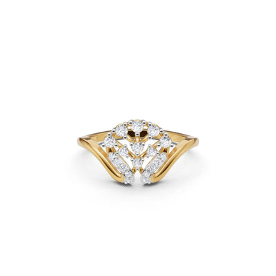 Nyra Crowned Fan Diamond Ring