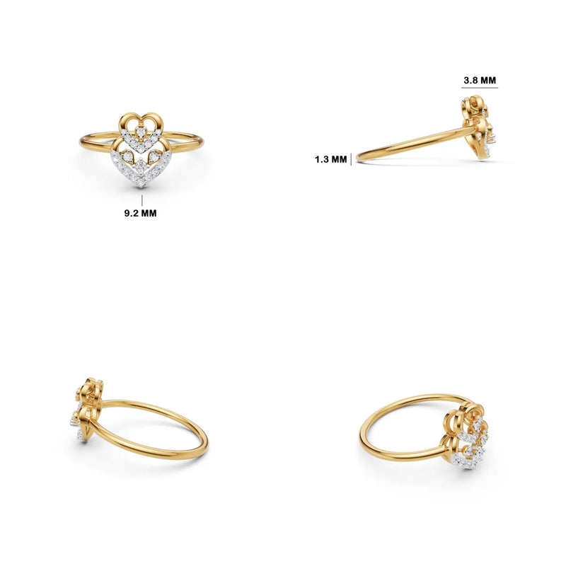 Amorelle Twin Heart Diamond Ring