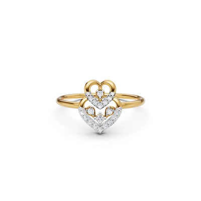Amorelle Twin Heart Diamond Ring