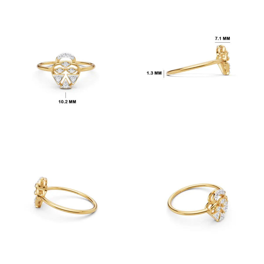 Zeva Geo Crest Diamond Ring