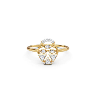 Zeva Geo Crest Diamond Ring