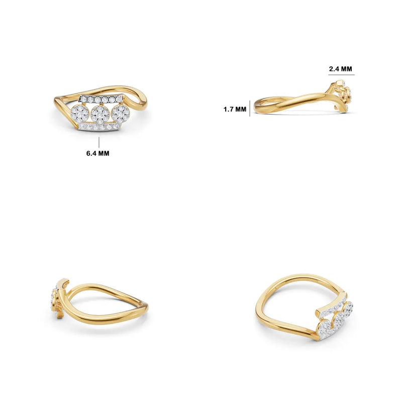Vivara Trinity Bloom Diamond Ring