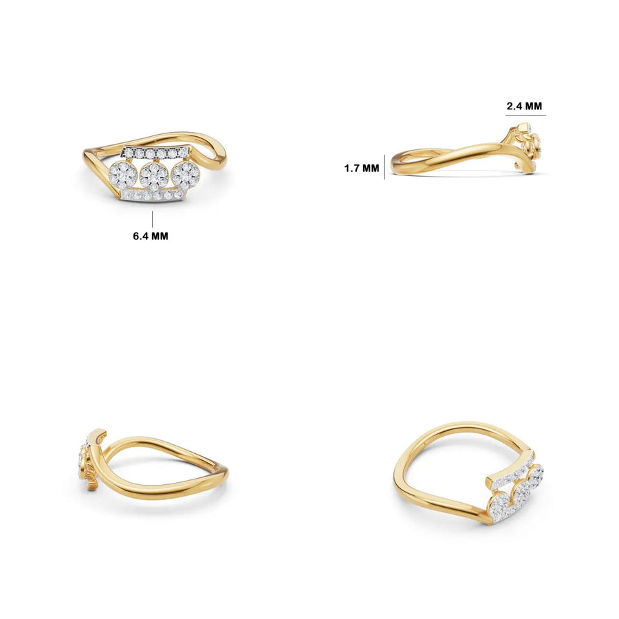 Vivara Trinity Bloom Diamond Ring