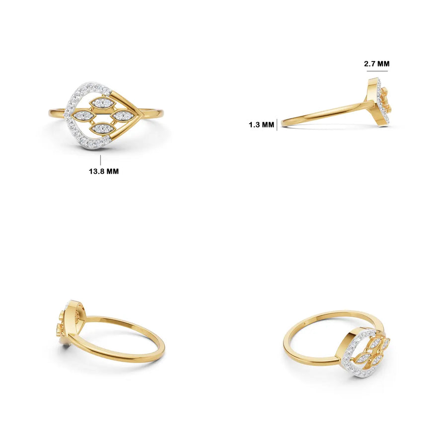Elowen Geometric Petal Diamond Ring