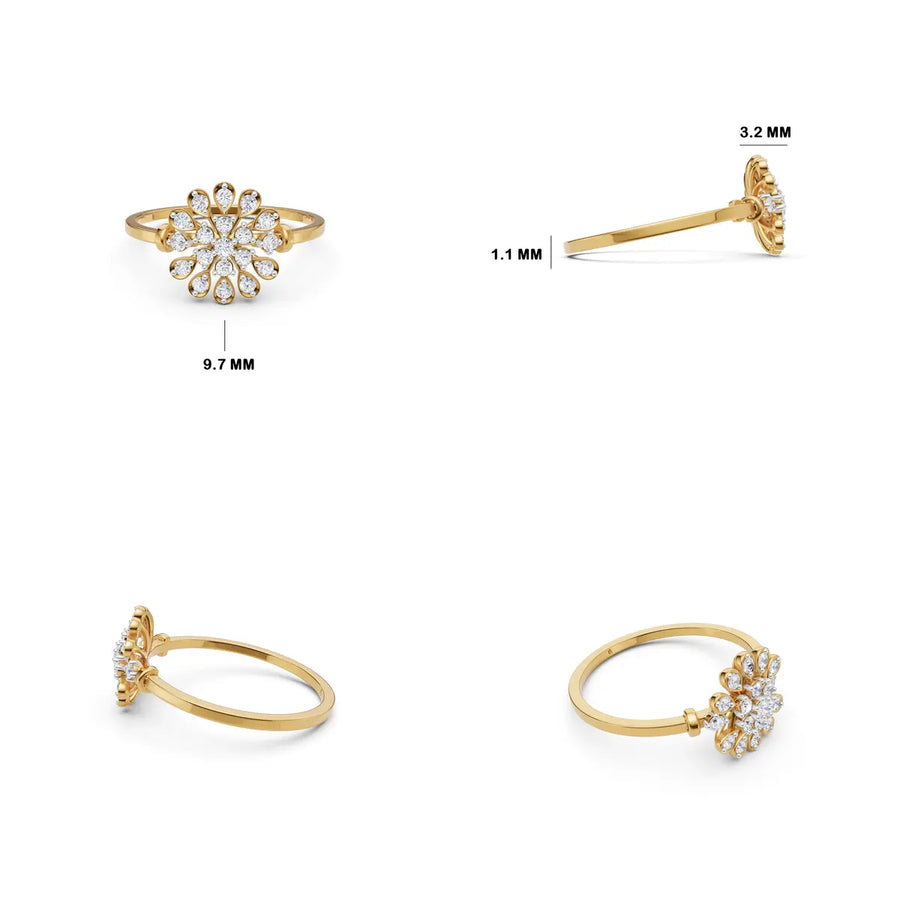 Zarelle Ornate Cluster Diamond Ring