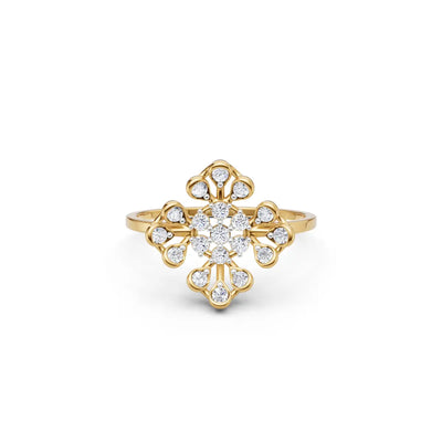 Astral Cross Cluster Diamond Ring