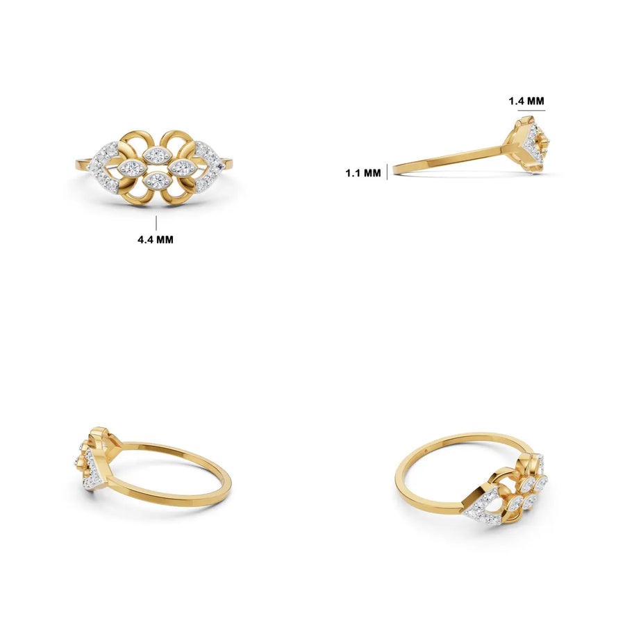 Neravia Celeste Petal Diamond Ring