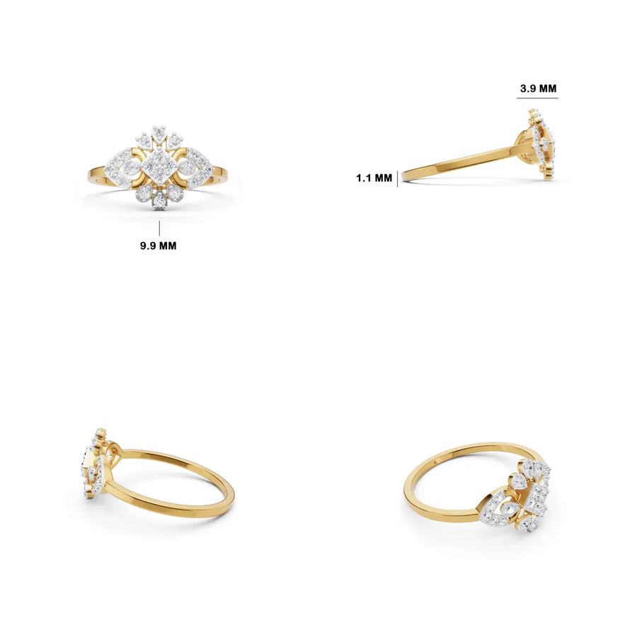 Seraphina Ornate Floral Diamond Ring