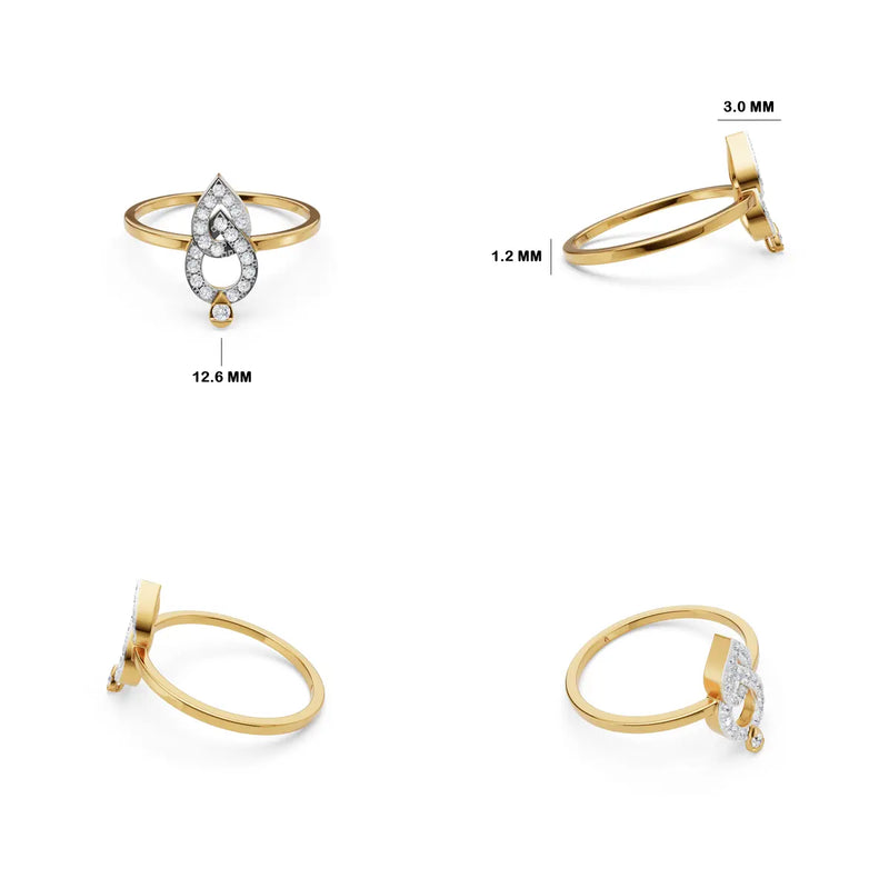 Neriva Sculpted Teardrop Radiance Ring