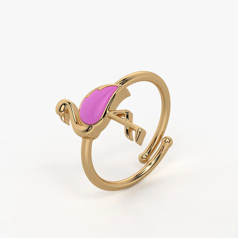 Blush Flamingo Twirl Adjustable Ring