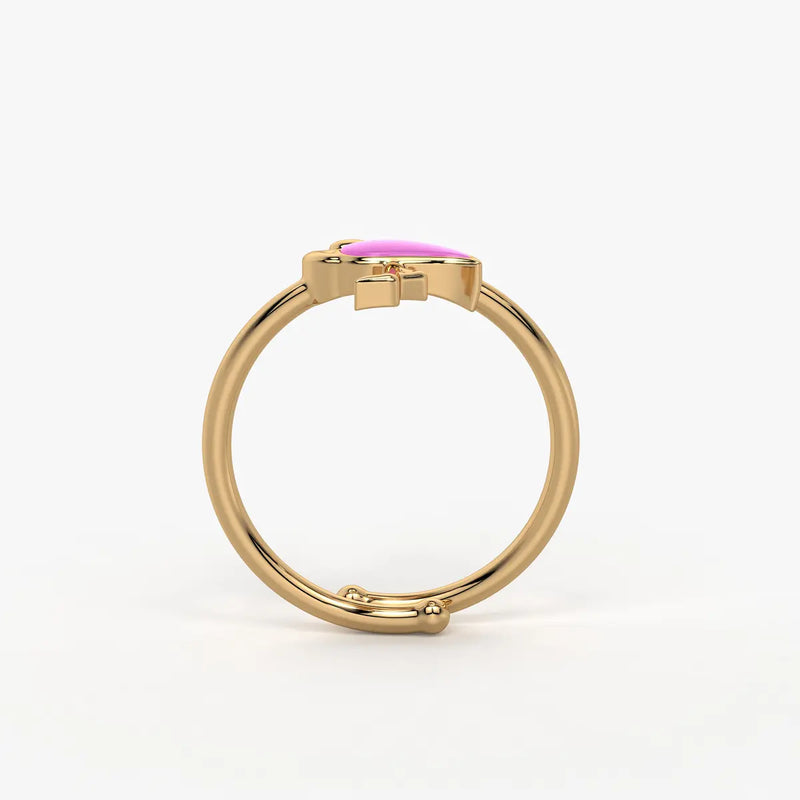 Blush Flamingo Twirl Adjustable Ring
