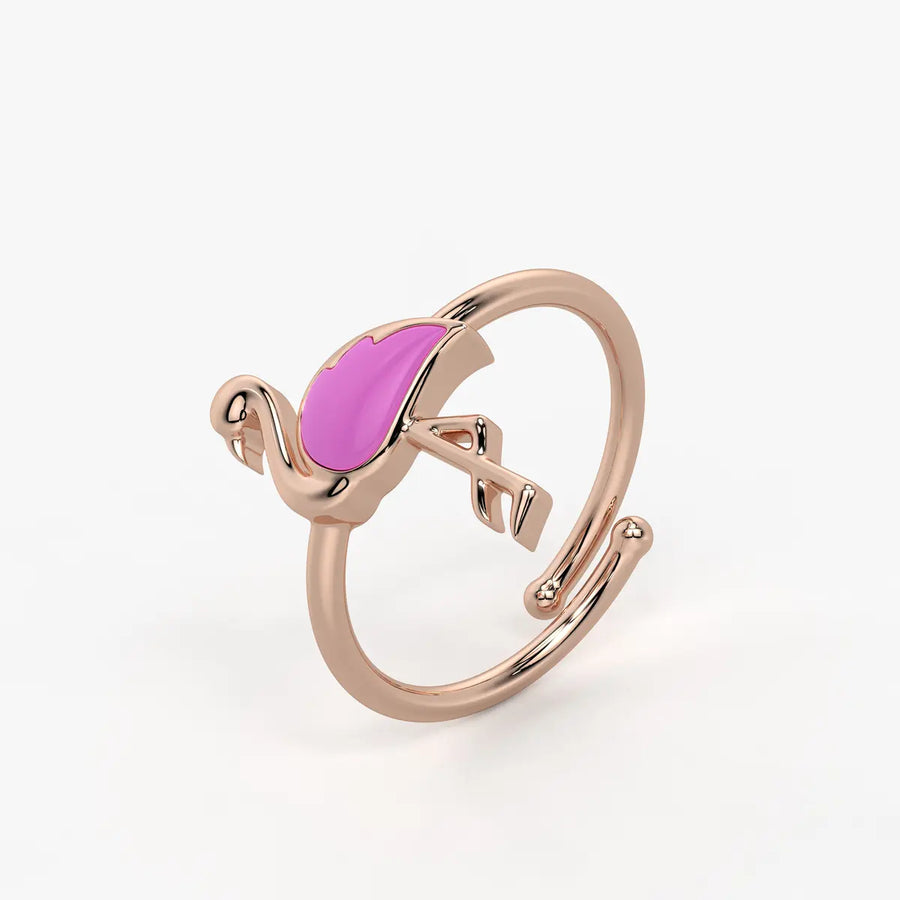 Blush Flamingo Twirl Adjustable Ring
