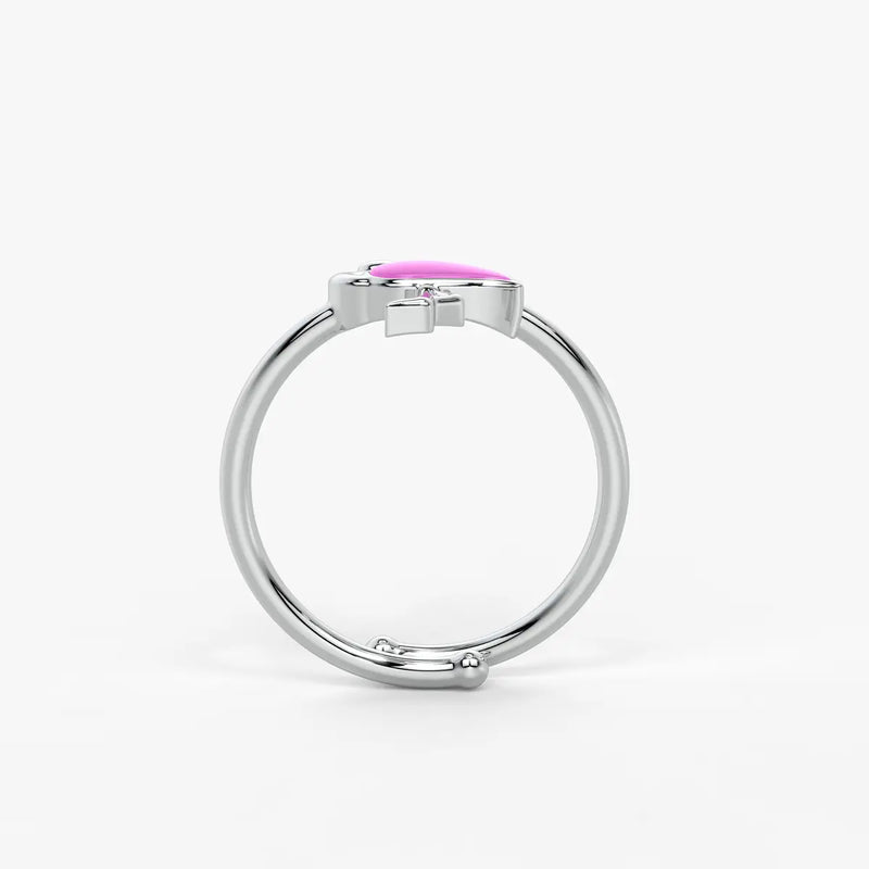 Blush Flamingo Twirl Adjustable Ring