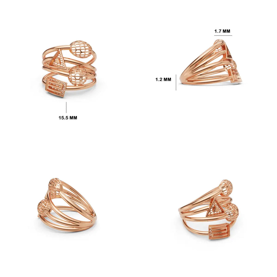 Elyndra Polygon Sphere Ring