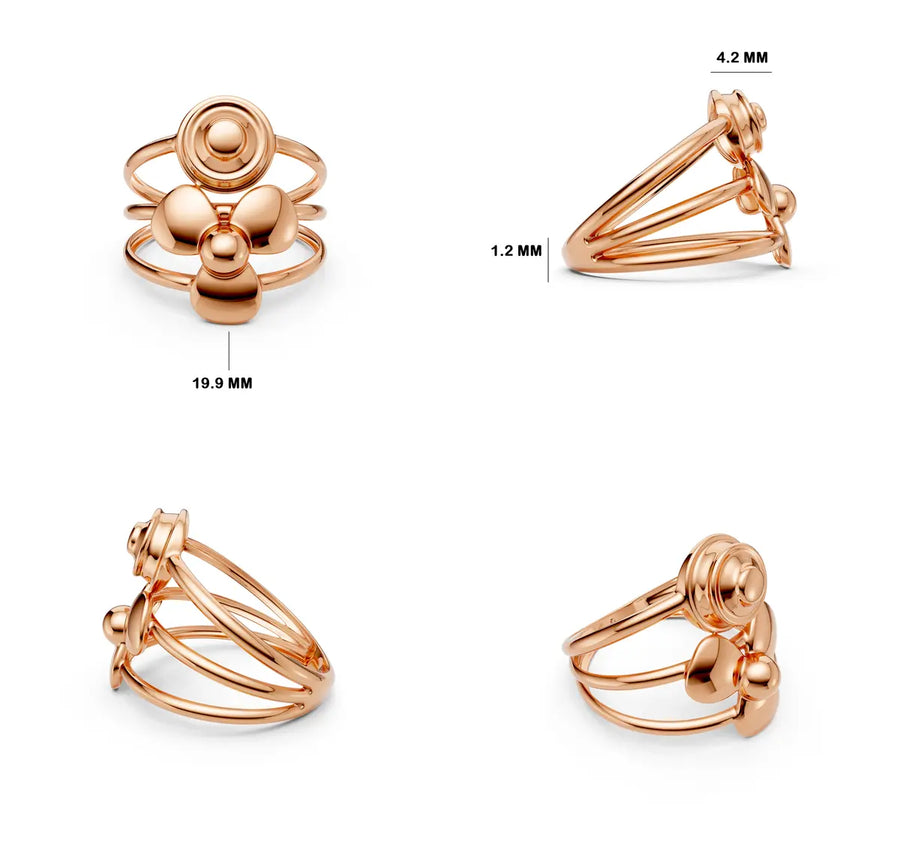 Ornate Petal Medallion Ring