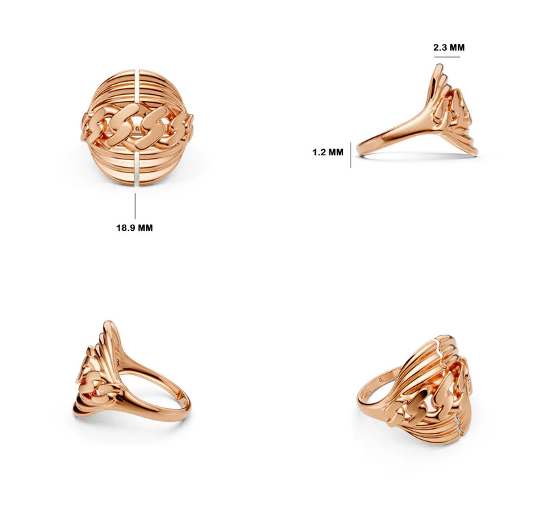Marcella Fluted Link Ring
