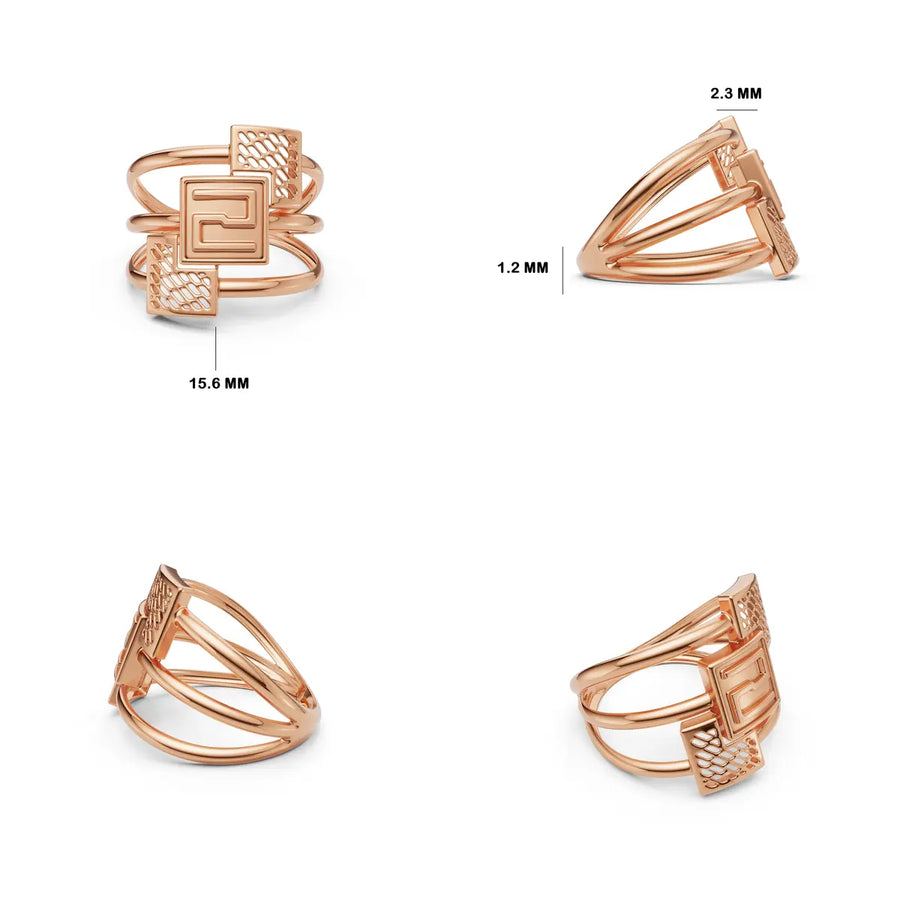 Alora Labyrinth Mesh Ring