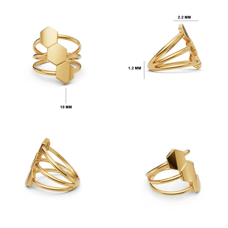 Linnea Hexagon Tier Ring