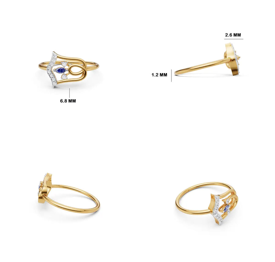 Blue Bell Diamond Cocktail Ring