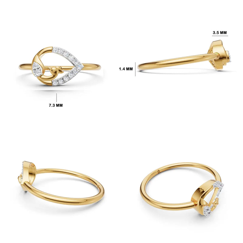 Serpentine Wave Diamond Statement Ring