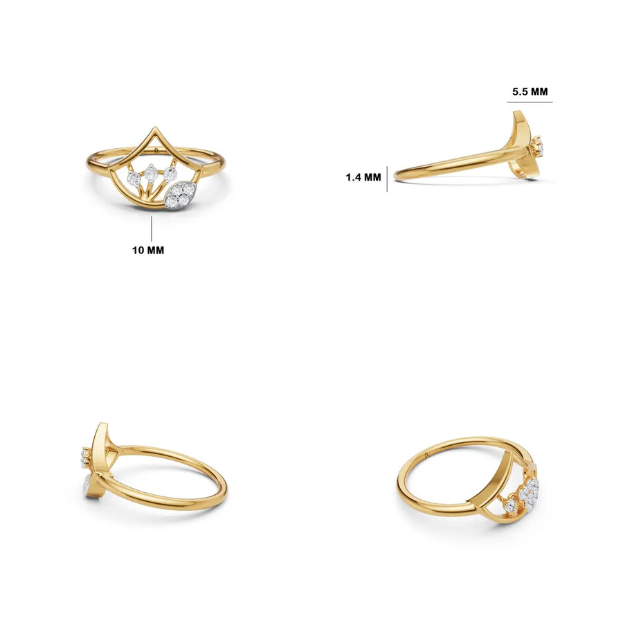 Lotus Canopy Diamond Statement Ring