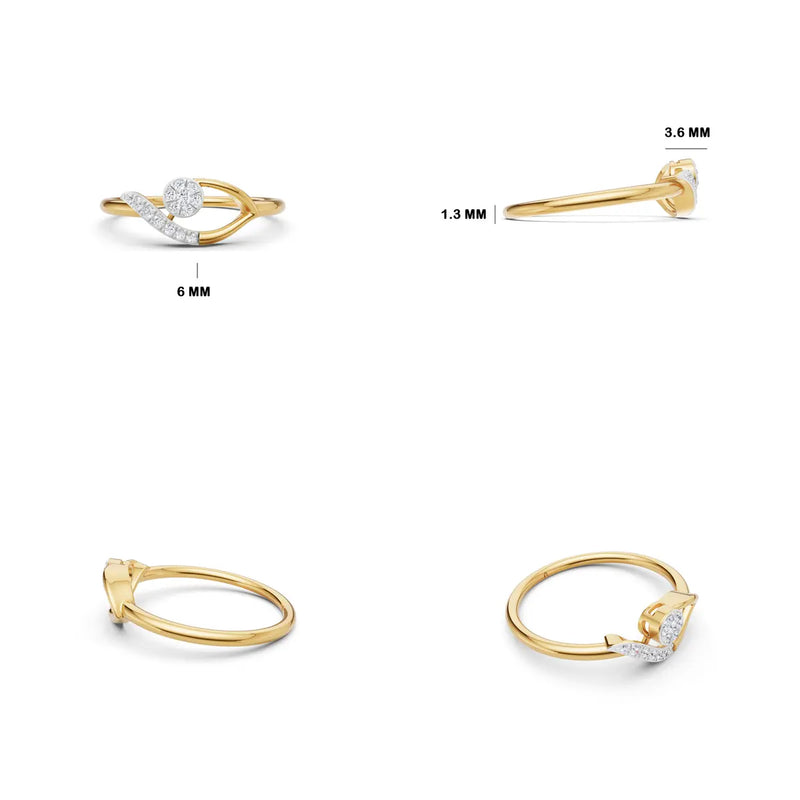 Flora Wave Diamond Cocktail Ring