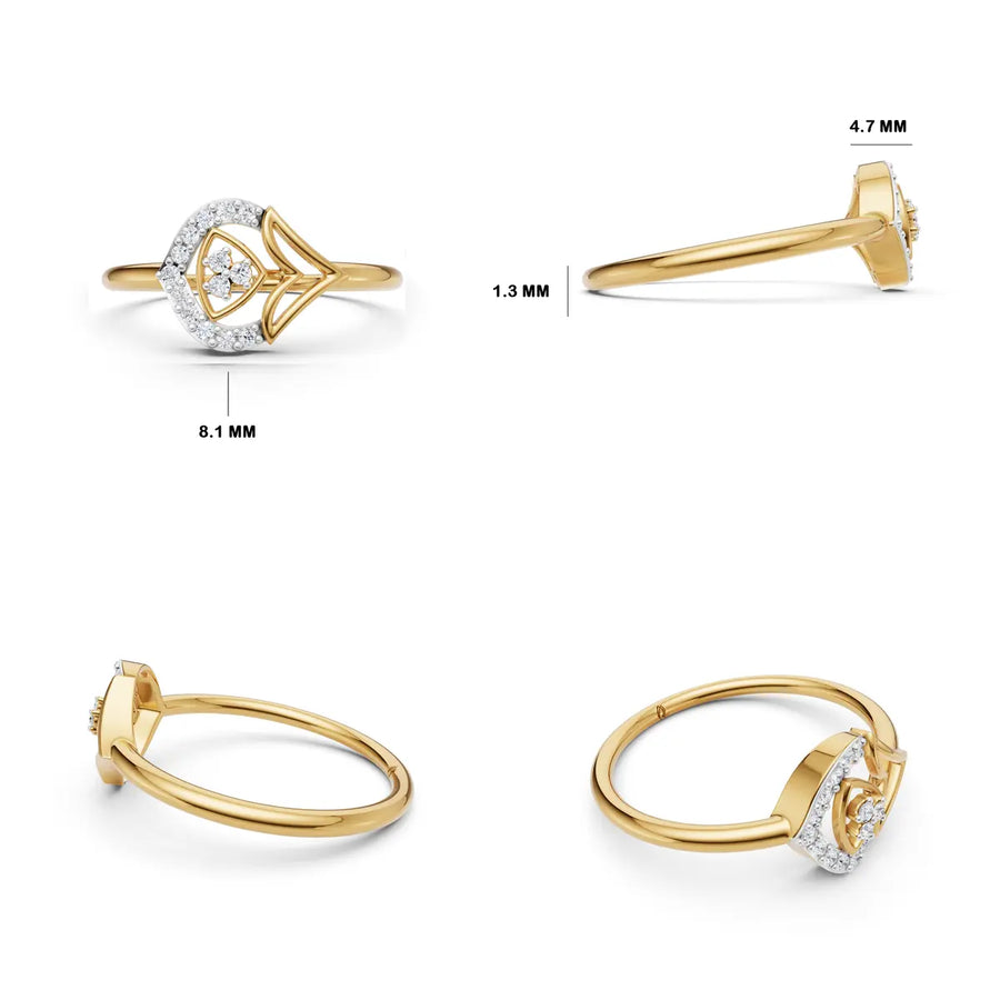 Imperial Petal Diamond Statement Ring