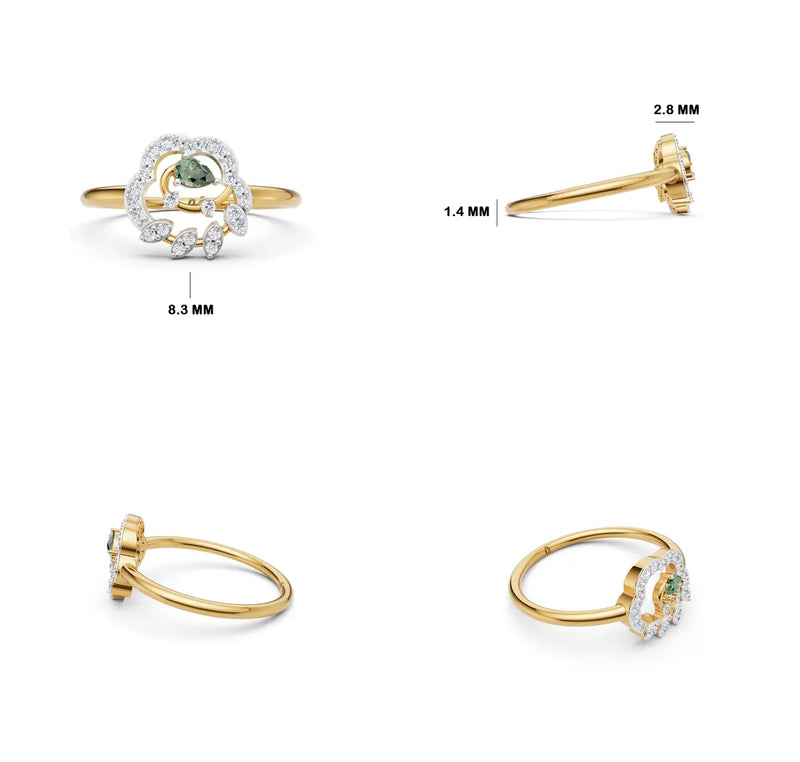 Crestline Swirl Diamond Ring