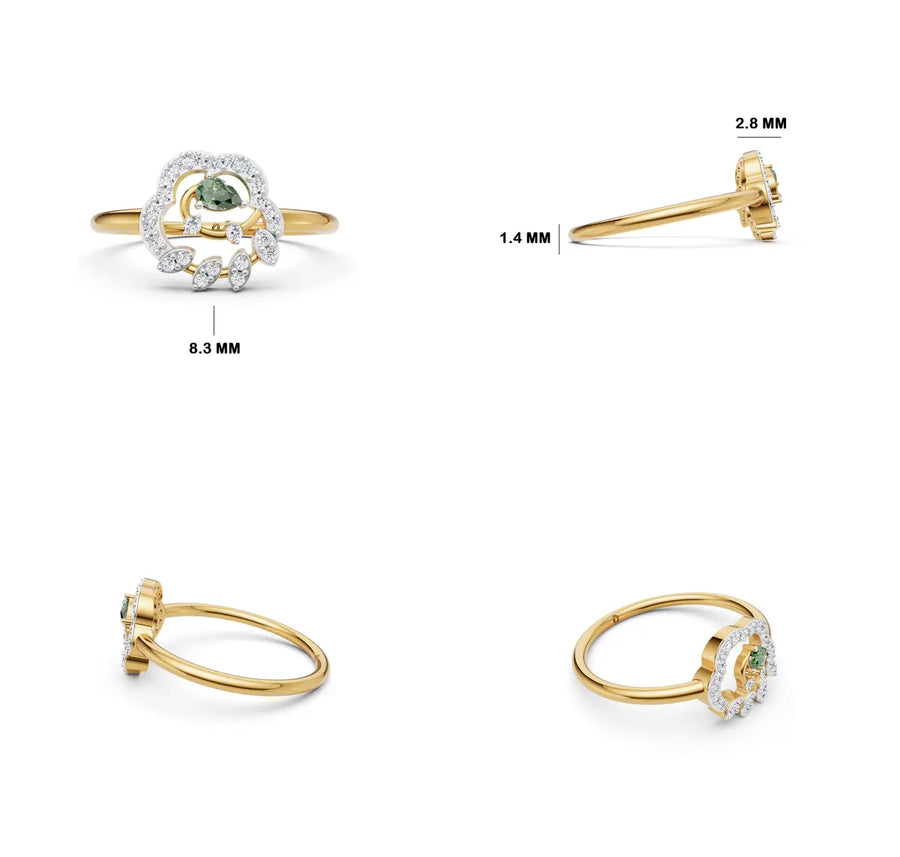 Crestline Swirl Diamond Ring