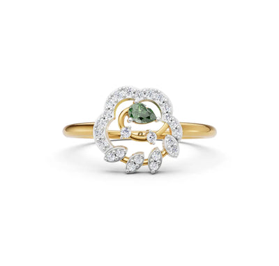 Crestline Swirl Diamond Ring