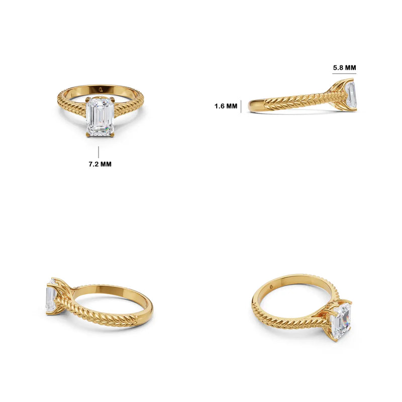 Verona Step Cut Diamond Ring