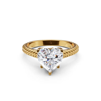 Corazon Braided Heart Diamond Ring