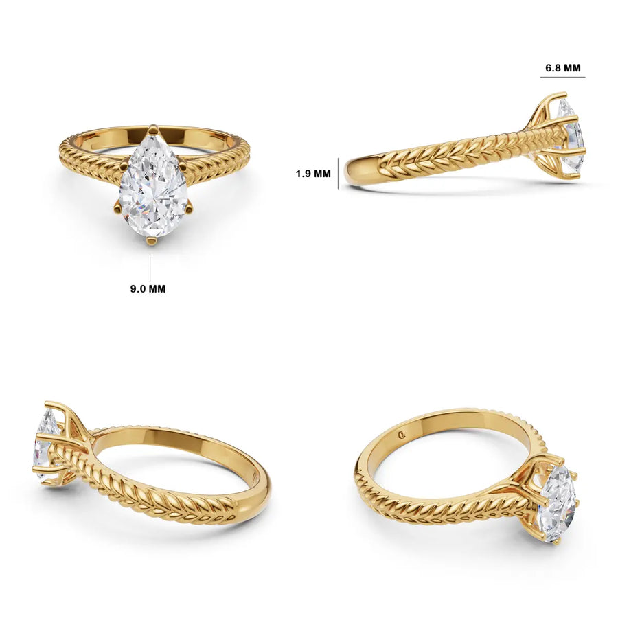 Cressida Pear Solitaire Diamond Ring
