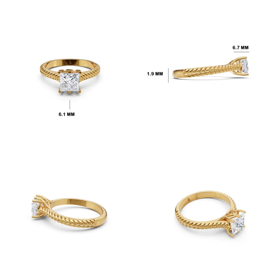 Serafina Crowned Princess Diamond Ring