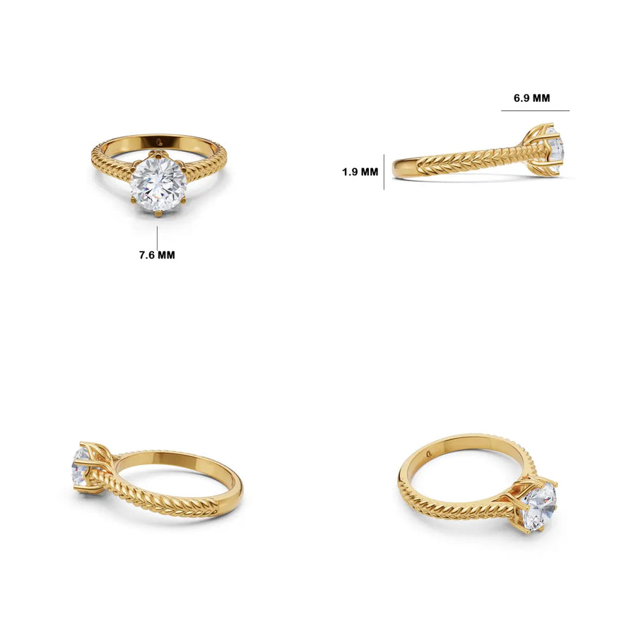 Aethel Vintage Weave Diamond Ring